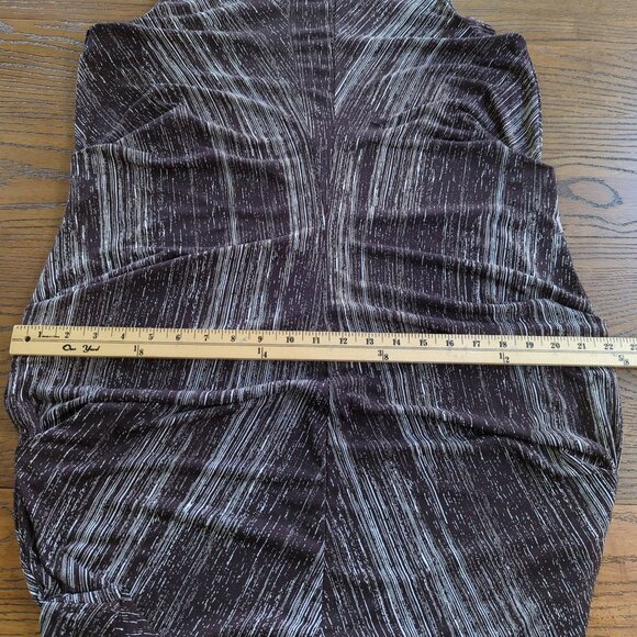 Vivienne Tam Women’s Brown White Dress Size M Abstract Print Sleeveless Draped - Picture 15 of 16